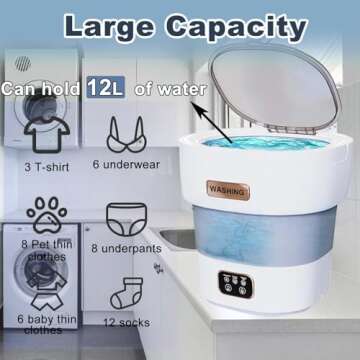 15L Mini Washing Machine - Compact Spin Dry Solution