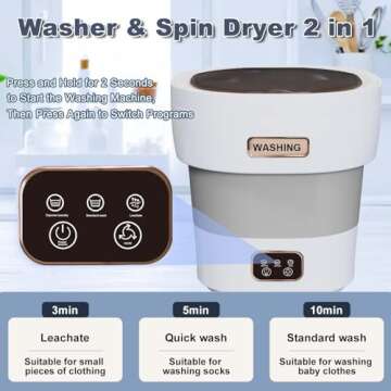 15L Mini Washing Machine - Compact Spin Dry Solution