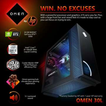 HP OMEN Gaming Desktop with RTX 3090 and i9 Processor