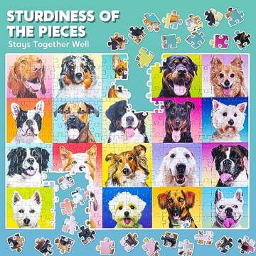 JOYIN 300 pcs Multicolor Dogs Puzzles, Jigsaw Puzzle for Kids and Adults(29" x 21"), Puppy Theme Puzzles for Teens, Collection Gift Home Art Decor