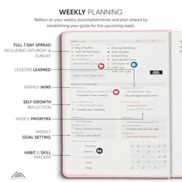 Dated, 2025 Planner, 8.5" x 11" - The #1 Productivity Planner to Achieve Your 2025 Goals - Planner 2025-2026 by PRODUCTIVITY STORE (A4, PINK)