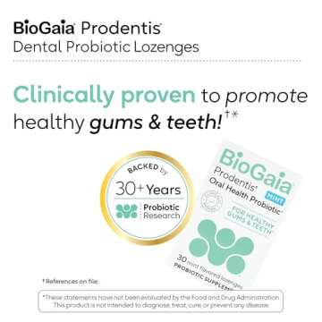 BioGaia Prodentis | Dental Probiotic Lozenges | Promotes Healthy Gums & Teeth | Defends Against Dental Problems | Replenishes Oral Microbiome | Improves Oral Health | Mint Flavor | 30 Day Supply