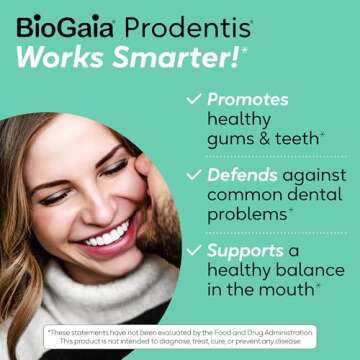 BioGaia Prodentis | Dental Probiotic Lozenges | Promotes Healthy Gums & Teeth | Defends Against Dental Problems | Replenishes Oral Microbiome | Improves Oral Health | Mint Flavor | 30 Day Supply