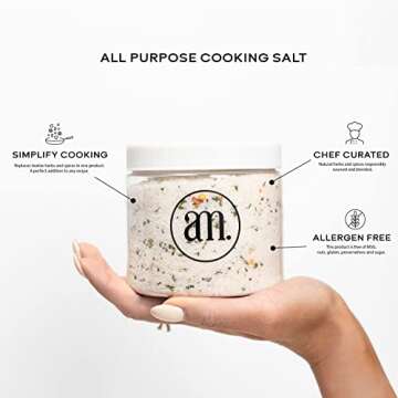 Universal Cooking Salt - am. Niccoli Signature Salt - All-Natural Seasoning Salt Blend of Gourmet Flake Kosher Salt, Herbs, Spices - 12oz - Finishing Salt