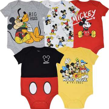 Disney Lion King Newborn Baby Boys 5 Pack Short Sleeve Bodysuits