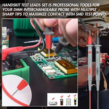 Electrical Multimeter Test Leads Set with Alligator Clips Test Hook Test Probes Lead Professional Kit 1000V 10A CAT.II