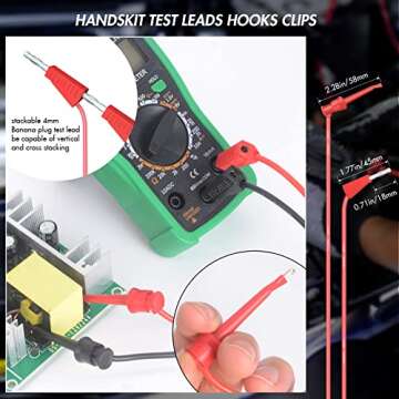 Electrical Multimeter Test Leads Set with Alligator Clips Test Hook Test Probes Lead Professional Kit 1000V 10A CAT.II