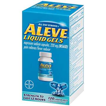 Aleve Liquid Capsules, Naproxen Sodium Capsules 220 mg (NSAID), Pain Reliever/Fever Reducer, Fast Pain Relief, 120 Count