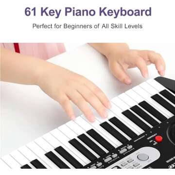 61-Key Portable Electric Keyboard Piano Set