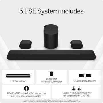 VIZIO 5.1 Soundbar SE with Wireless Subwoofer