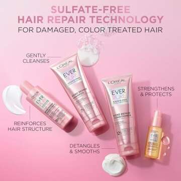 L'Oreal Paris EverPure Sulfate-Free Vegan Hair Care Kit - Shampoo and Conditioner to Strengthen and Repair Hair Bonds (Packaging May Vary)