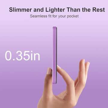 Magnetic Portable Charger 5000mAh, Ultra Slim 15W Wireless Portable Charger Fast Charging Compatible with iPhone 15/14/13/12 Pro/Pro Max/Plus, USB-C Cable to Charge Other Phones, LED Display(Purple)