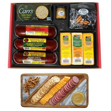 Wisconsin's Best and Wisconsin Cheese Company - Ultimate Gift Basket with Smoked Summer Sausages, 100% Wisconsin Cheese, Crackers, Pretzels and Mustard. Perfect for Christmas Gift Baskets, Holiday Gifts, Business Gifts & Entertaining!