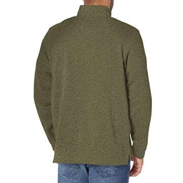 Wrangler Authentics Men's Olive Night Long Sleeve Fleece Quarter-Zip - X-Large