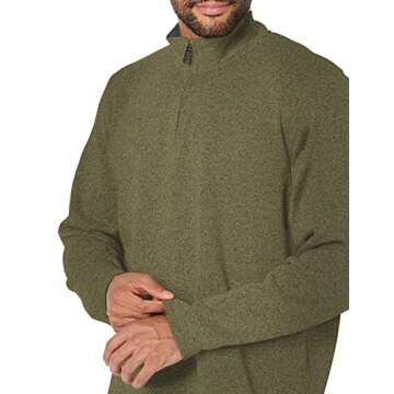 Men's Olive Night Long Sleeve Fleece Quarter-Zip