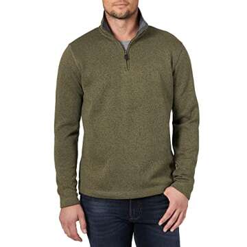 Men's Olive Night Long Sleeve Fleece Quarter-Zip