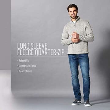 Men's Olive Night Long Sleeve Fleece Quarter-Zip