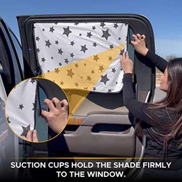 EcoNour Magnetic Car Side Window Sun Shade for Baby | Car Sun Shade for Window with Heat, Glare & UV Protection | Baby Car Window Shades Ensures Privacy Protection | 1 Piece (26 x 19 Inches)