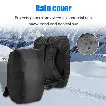 ProCase Military Tactical Backpack with Waterproof Rain Cover, 48L Large Rucksack 3 Day Outdoor Army Assault Molle Pack Go Bag Backpacks -Black