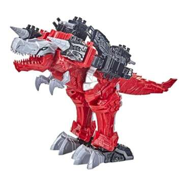 Power Rangers Dino Fury T-Rex Champion Zord for Kids Ages 4 and Up Morphing Dino Robot Zord with Zord Link Mix-and-Match Custom Build System