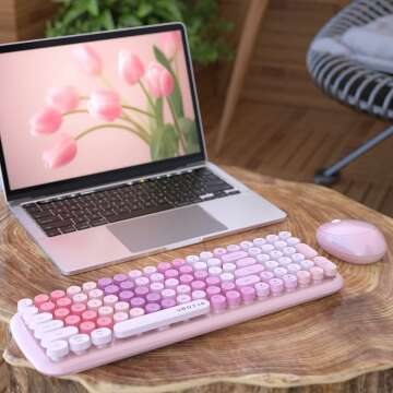 Colorful Retro Keyboard & Mouse Combo