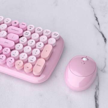 Colorful Retro Keyboard & Mouse Combo