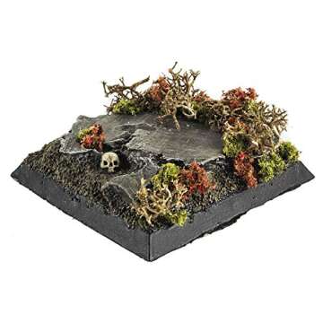 War World Gaming 5 x Square Miniature Bases & Scenery Kit – 28mm Fantasy Wargame Themed Tabletop Layout Terrain Scenery Landscape Model Modelling Figure Diorama Material