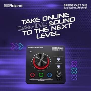 Roland BRIDGE CAST ONE Dual Bus Streaming Mixer | Compact Audio Streaming Mixer | For Online Gamers & Content Creators | 32-Bit Hardware DSP | USB-C Windows and Mac Connectivity | XLR Mic Support