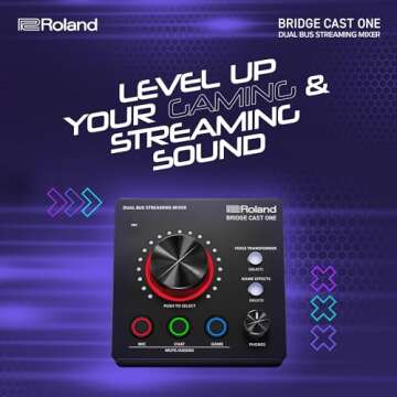 Roland BRIDGE CAST ONE Dual Bus Streaming Mixer | Compact Audio Streaming Mixer | For Online Gamers & Content Creators | 32-Bit Hardware DSP | USB-C Windows and Mac Connectivity | XLR Mic Support