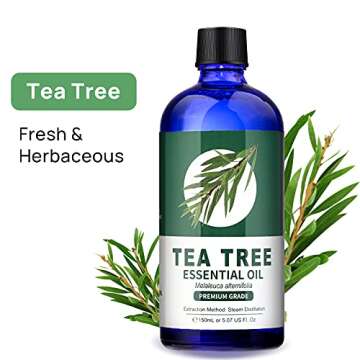 100% Pure Australian Tea Tree Essential Oil (150ml) - XXL Bottle w/Drops for Skin, Face, Hair, Scalp, Nails - Fragrance Oil for Aromatherapy, Diffusers, Candle Making, Yoga, Massages, Home Care