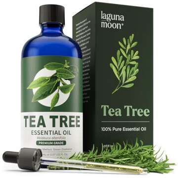 100% Pure Australian Tea Tree Essential Oil (150ml) - XXL Bottle w/Drops for Skin, Face, Hair, Scalp, Nails - Fragrance Oil for Aromatherapy, Diffusers, Candle Making, Yoga, Massages, Home Care