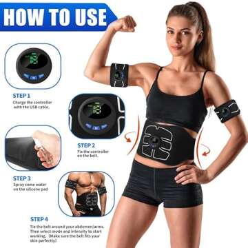 MarCoolTrip MZ Electronic Muscle Stimulator, Abs Stimulator Muscle Toner, Ab Machine Trainer for All Body, Fitness Strength Training Workout Equipment for Men and Women