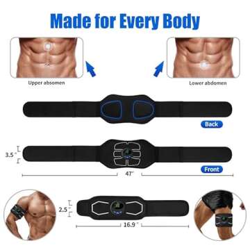 MarCoolTrip MZ Electronic Muscle Stimulator, Abs Stimulator Muscle Toner, Ab Machine Trainer for All Body, Fitness Strength Training Workout Equipment for Men and Women