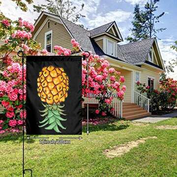 JOHN AHMED Upside Down Pineapple Symbol Garden Flag Durable And Uv Fade Resistant Garden Banner Double Side For Indoor/Outdoor Decoration Holiday Yard Sign/ Farmhouse/ Home/ Seasonal Decor 12x18 In