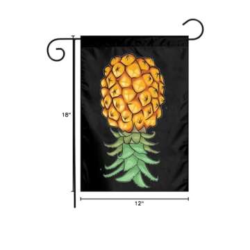 JOHN AHMED Upside Down Pineapple Symbol Garden Flag Durable And Uv Fade Resistant Garden Banner Double Side For Indoor/Outdoor Decoration Holiday Yard Sign/ Farmhouse/ Home/ Seasonal Decor 12x18 In