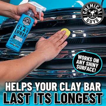 Chemical Guys CLY_113 OG Clay Bar & Lubber Synthetic Lubricant Kit – 16 fl oz, Light/Medium Duty, for Car Lovers, Detailers & Auto Enthusiasts – Essential Car Detailing Kit Accessory, 2 Items, Yellow