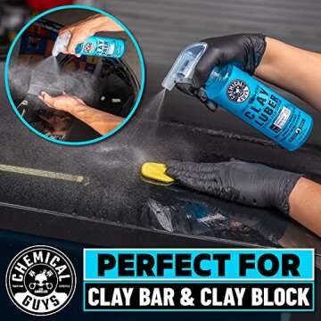 Chemical Guys CLY_113 OG Clay Bar & Lubber Synthetic Lubricant Kit – 16 fl oz, Light/Medium Duty, for Car Lovers, Detailers & Auto Enthusiasts – Essential Car Detailing Kit Accessory, 2 Items, Yellow