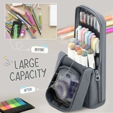 Large Standing Pencil Case Multi-Layer Organizer