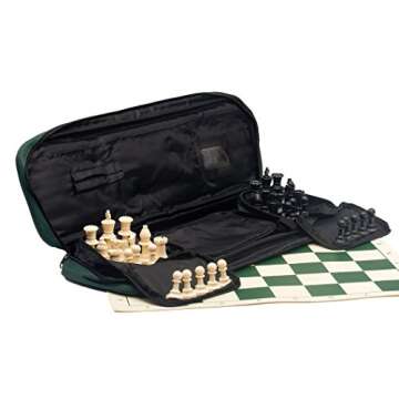 Deluxe Chess Set Combination - Triple Weighted - by US Chess Federation (Forest Green)