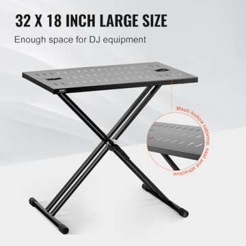 VEVOR Portable DJ Table Stand - Adjustable & Lightweight