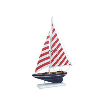 Hampton Nautical sailboat17-105 Wooden Nautical Delight sailboat17-105 Sailboat 17" - Sailboat Decoration - Nautical Decor - Sailing Ship sailboat17-105