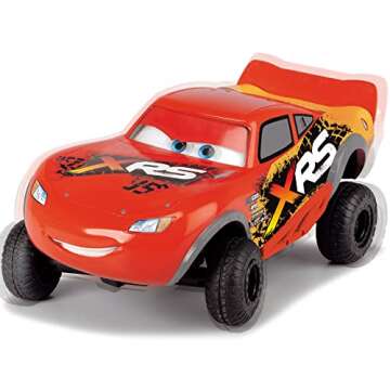 Dickie Toys : Disney Pixar Cars 1:24 Lightning McQueen XRS RC Remote Control Car 2.4 GHz, Illuminated Cars Logo on Steering Wheel, Great Toy for Kids, for Ages 3 and up,Red