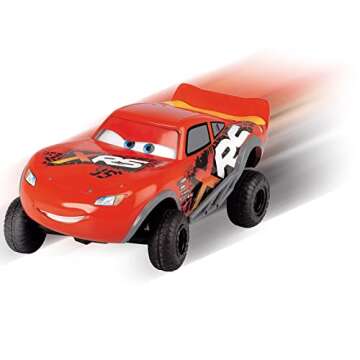 Dickie Toys : Disney Pixar Cars 1:24 Lightning McQueen XRS RC Remote Control Car 2.4 GHz, Illuminated Cars Logo on Steering Wheel, Great Toy for Kids, for Ages 3 and up,Red