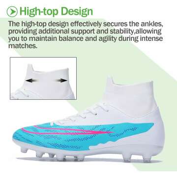 Unisex High-Top Soccer Cleats for Indoor/Outdoor