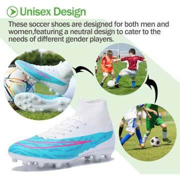 Unisex High-Top Soccer Cleats for Indoor/Outdoor