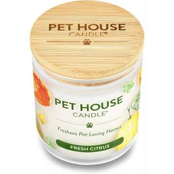 Fresh Citrus Pet House Candle - Eco-Friendly Odor Control