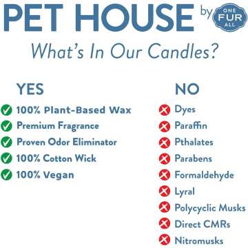 Fresh Citrus Pet House Candle - Eco-Friendly Odor Control