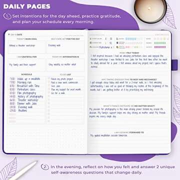 Clever Fox Self-Care Journal – Daily Reflection Notebook – Mental Health & Personal Development Planner, Meditation & Mood Log, A5 (Purple)