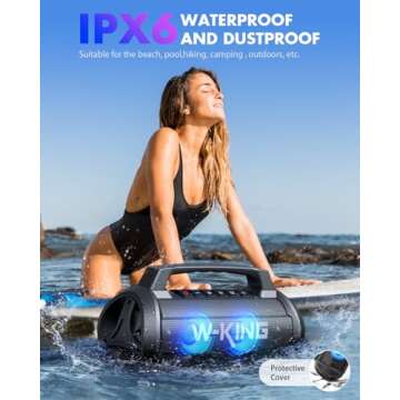 W-KING 120W Waterproof Bluetooth Speaker - Loud, Portable Sound