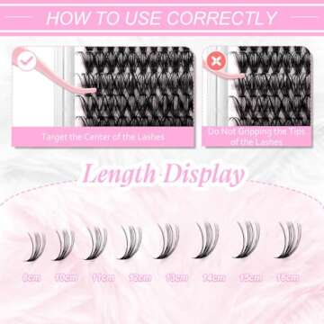 Individual Lashes Large Tray Cluster Lashes 30D+40D DIY Eyelash Extension D Curl 0.07 Natural Individual Lash Extensions Mixed Tray False Eyelashes at Home (30D+40D-0.07D, 8-16mm)